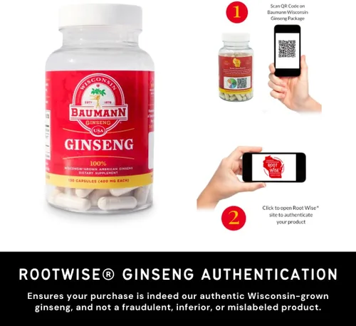 Miniatura 7 de Baumann Wisconsin Ginseng Cápsulas 130 píldoras 400 mg – Extracto de raíz de ginseng americano puro en polvo en cada píldora – Suplemento de Panax