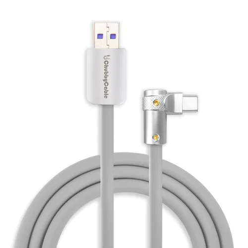 Miniatura 44 de chubbycable FlexElbow - Cable de carga rápida de 90 grados y 240 W, cable USB C en ángulo recto, cable de carga de silicona compatible con iPhone