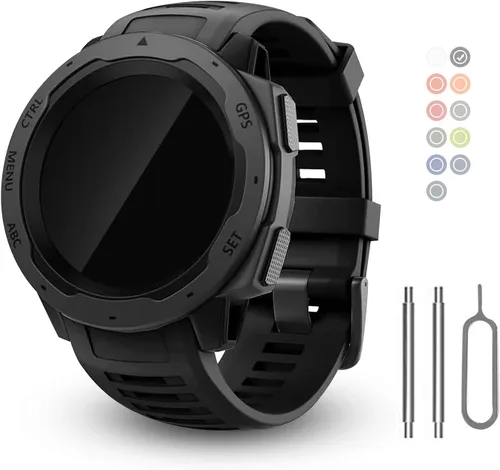 Miniatura 18 de Correa de repuesto para reloj Garmin Instinct, correa de silicona suave compatible con Garmin Instinct 2/Solar/Tactical