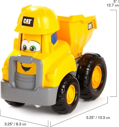 Miniatura 6 de CAT Juguetes de Construcción, Junior Crew Construction Pals Camión Volquete Vehículo Educativo Preescolar con Sonidos Vroom para Niños y Cara