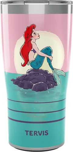 Tervis Traveler - Vaso aislado de triple pared de Ariel de Disney The Little Mermaid Thoughtful Ariel mantiene las bebidas frías y calientes, 20