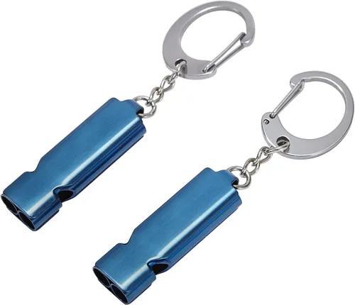 Silbato para entrenadores y profesores, silbatos de supervivencia de emergencia de acero inoxidable, paquete de 2 con llavero para tren de árbitro,