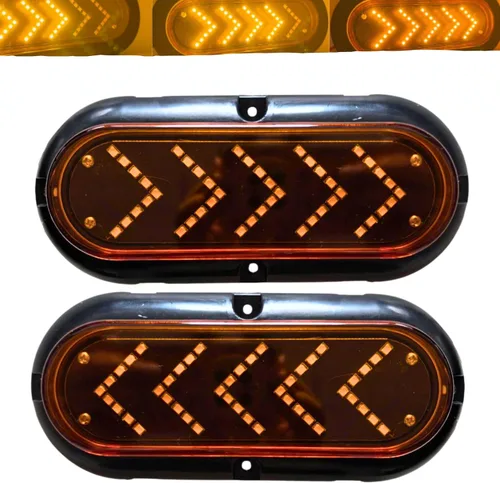 Miniatura 7 de Luz trasera de remolque de 6 pulgadas, color ámbar, 45 LED, secuencial, con flecha secuencial, para remolque, luces indicadoras de señal ovalada
