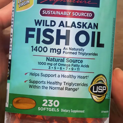 Aceite de pescado salvaje de Alaska de 1400 mg (230 unidades. Paquete económico) Omega 3 cápsulas blandas de origen sostenible Triglicéridos