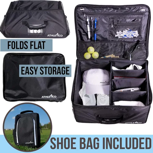 Miniatura 5 de Athletico Organizador de maletero de golf + bolsa de zapatos (negro)