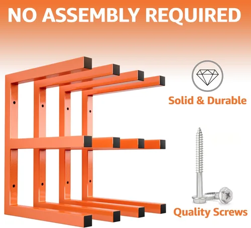 Miniatura 3 de YYR Soporte de organizador de madera y estante de almacenamiento de madera para montaje en pared, estante de metal resistente de 6 niveles