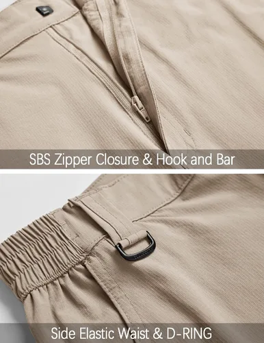 Miniatura 17 de Pantalones de senderismo para hombre, convertibles, con cremallera, ligeros, impermeables, de secado rápido, pesca al aire libre, viajes, safari