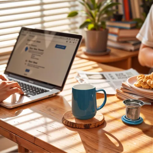Miniatura 4 de Sweese Taza de té de porcelana con infusor y tapa, 20 onzas, azul acero, apta para microondas, reutilizable