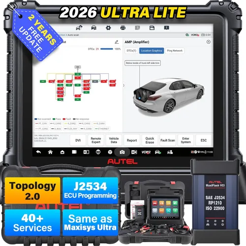 Autel Escáner inteligente MaxiCOM Ultra Lite: 2 años de actualización gratuita, 2026 Ultra Lite Up of Elite II Pro MS909 MS919, igual que MaxiSys