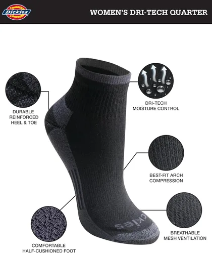 Miniatura 2 de Dickies Calcetines Dri-tech que absorben la humedad para mujer (612 pares) (M-L)