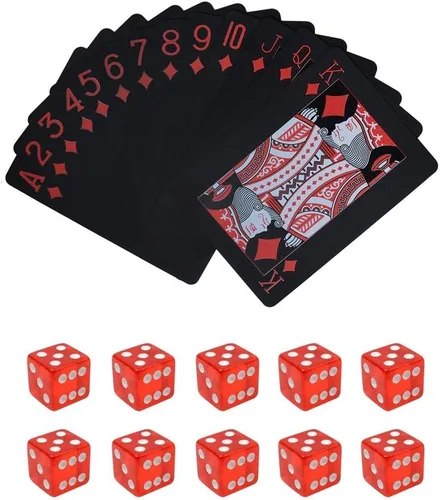 Miniatura 10 de Juegos de cartas de póquer, juegos de dados de mesa de póquer, de PVC, apilables, de grado AAA, precisión de casino, dados con bordes y esquinas