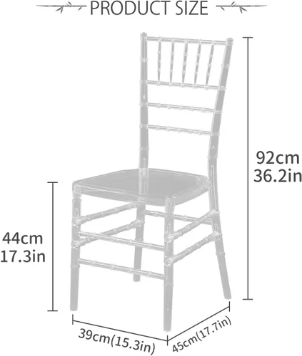 Miniatura 2 de BOOSDEN Clear Chiavari Chairs, Transparent Acrylic Plastic Chair, Accent Armless Dining Chairs, Sturdy Clear Chiavari Chair for Wedding, Party