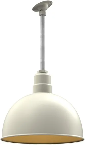 Miniatura 13 de Steel Lighting Co. Colgante de cuenco rosa Lámpara montada en el techo Cúpula de 15 pulgadas vástago de 12 pulgadas Estilo granero de acero