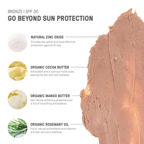 Miniatura 5 de Crema facial tintada ultra-hidratante Raw Element, protector solar mineral no tóxico para la cara, hidratante diario tintado, óxido de zinc no nano