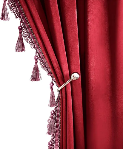 Miniatura 14 de Fazhesici Cortinas opacas de terciopelo negro de 63 pulgadas de largo para ventanas, cortinas con bolsillo para barra con borlas, cortinas térmicas