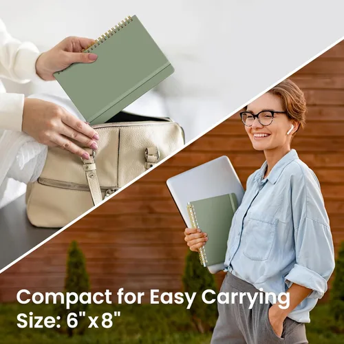 Miniatura 6 de Cuaderno rayado en espiral para mujeres y hombres, 140 páginas, cuaderno de tapa dura con rayas universitarias para trabajo y toma de notas, diarios