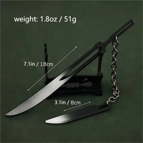 Miniatura 3 de FunBoat Ichigo Bankai - Llavero de espada - La verdadera Tensa Zangetsu y doble hoja de zangetsu de anime, regalo para niños, adolescentes, mujeres
