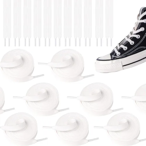 Miniatura 3 de Bercoor 10 pares de cordones planos para zapatos deportivos de 47 pulgadas para zapatillas de deporte, zapatos de patín, botas y zapatos deportivos