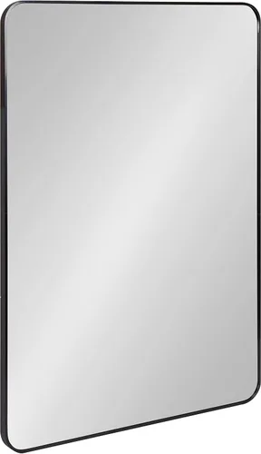 Miniatura 8 de Kate and Laurel Zayda Radius - Espejo rectangular de pared, 24 x 36, negro, espejo rectangular minimalista con marco de metal con esquinas