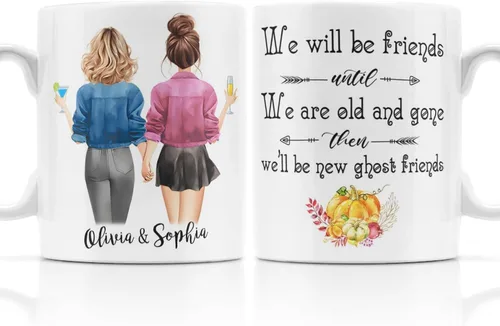 Miniatura 27 de Se envía al día siguiente, tazas personalizadas de Navidad para mejores amigas, elige 2-6 nombres taza de café de amistad personalizada para mejor
