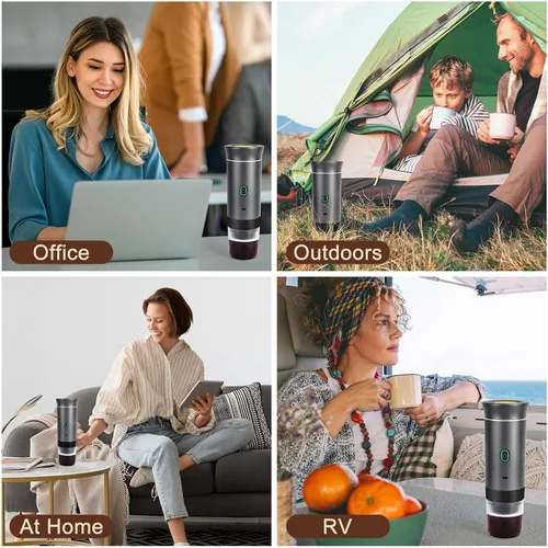 Miniatura 7 de Máquina eléctrica de café expreso, cafetera portátil 3 en 1 para viajes, autocalentamiento de 4 a 6 minutos, compatible con café molido y cápsulas