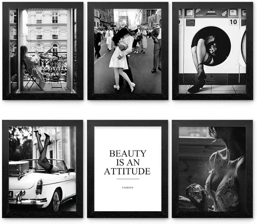 Miniatura 8 de HoozGee Juego de 6 impresiones artísticas de pared de moda, perfumes, pintalabios, pinturas de lienzo, pósteres de decoración de habitación de niñas