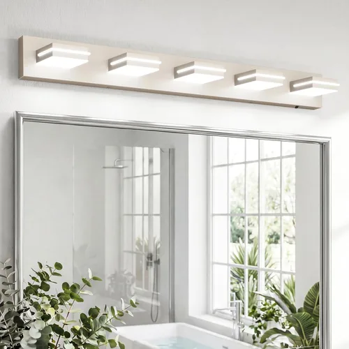 Miniatura 15 de VOLISUN 5CCT Lámparas de Baño sobre Espejo, Regulables, Cabezal Giratorio 360°, 24 pulgadas, 3 Lámparas de Tocador de Baño, Luces LED de Tocador