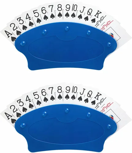 Portatarjetas para jugar a las cartas, paquete de 2 bandejas para tarjetas de canasta para niños, adultos y personas mayores, juegos de mesa ideales