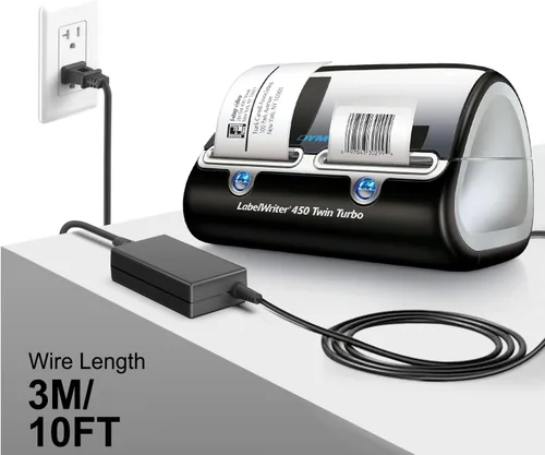 Miniatura 2 de [Listado UL] HKY Adaptador de repuesto Dymo DC 24V adaptador de alimentación Cable de alimentación para 4XL 5XL 310 315 320 330 400 450 450SE 550