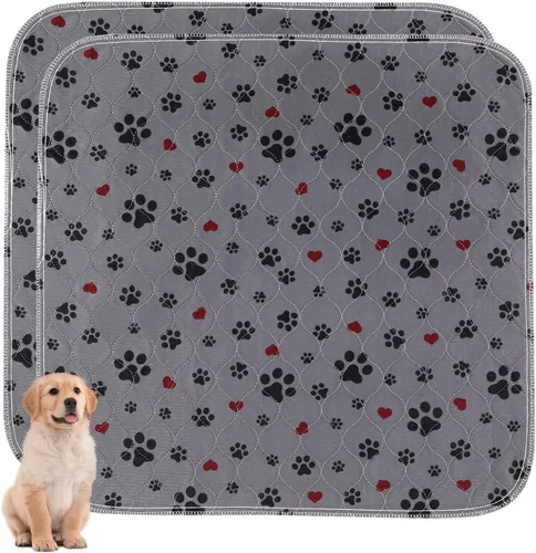 Miniatura 9 de Almohadillas lavables para orina para perros, paquete de 2 almohadillas extra grandes de 36 x 36 pulgadas, súper absorbentes, reutilizables