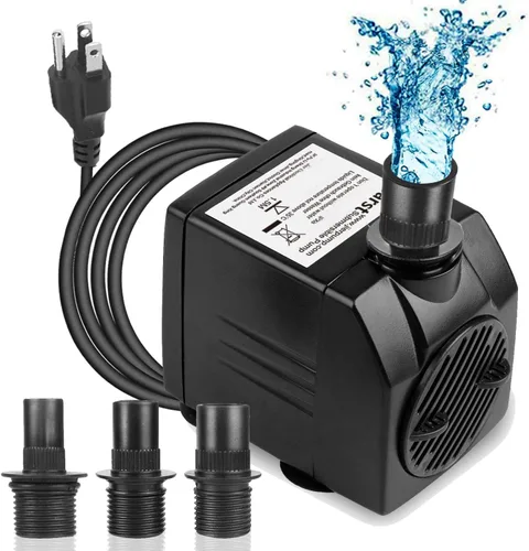 Miniatura 9 de BARST Bomba de fuente de 200 GPH, pequeña bomba sumergible (800 L/H, 12 W), ultra silenciosa con cable de alimentación de 6 pies y 3 boquillas