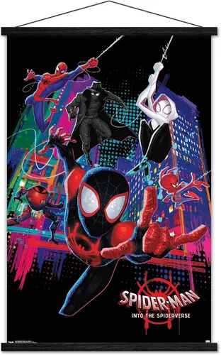 Miniatura 6 de Trends International Marvel Spider-Man - Póster de pared con texto en inglés "Into The Spider-Verse", 22.375 x 34 pulgadas, versión premium sin marco