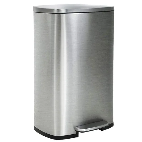 Miniatura 3 de Cubo de basura de acero inoxidable de 13 galones con tapa, cubos de basura grandes, papelera con pedal para cocina, baño, baño, oficina, papelera