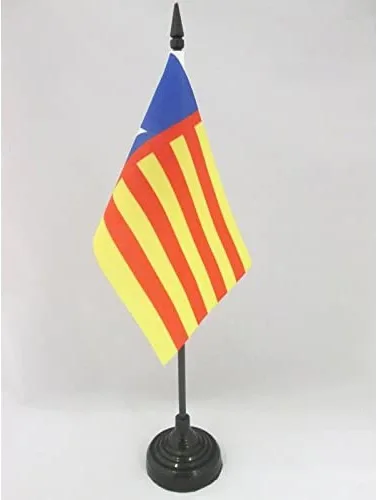 Miniatura 55 de Bandera de mesa de Andalucía 4'' x 6'' - Bandera de escritorio de la región española de Andalucía 5.9 x 3.9 in - Barra y base de plástico negro - AZ