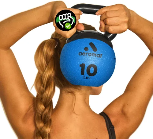 Miniatura 16 de Aeromat Elite Mini Kettlebells – Weighted Exercise Medicine Ball with Anti-Slip Grip & Wide Handle, Strength Training Kettlebell for Squats
