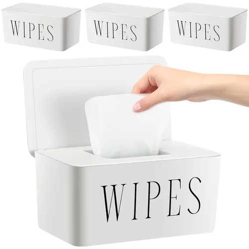 Miniatura 7 de 3 Pack Dispensador Portapapeles de Toallitas para Bebé Contenedor de Toallitas para Baño con Tapa Caja de Almacenamiento de Papel Higiénico