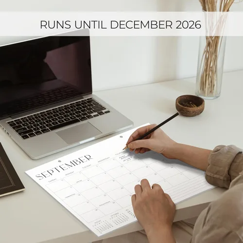 Miniatura 2 de Calendario de escritorio estético 2026, desde junio de 2025 hasta diciembre de 2026, calendario minimalista grande de escritorio/pared 2025-2026