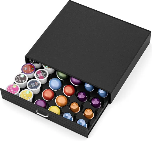 SZQINJI - Cajon Organizador para Tazas K con Capacidad para 30 Cápsulas, Organizador de Tazas de Café Compatible con Cápsulas Keurig K para