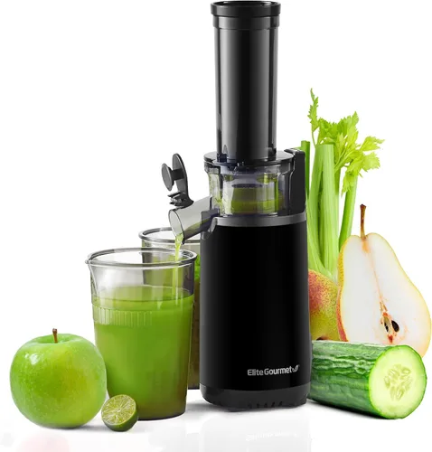Miniatura 9 de Elite Gourmet EJX600 Exprimidor de zumo masticante compacto para espacios pequeños, exprimidor de prensa fría de zumo, rico en nutrientes