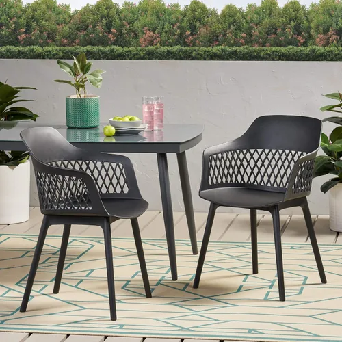 Miniatura 2 de Christopher Knight Home Madeline - Silla de comedor al aire libre (juego de 2), color negro