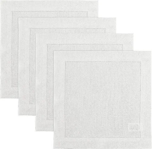 Miniatura 44 de Solino Home Juego de 4 manteles individuales de lino – Manteles individuales clásicos con vainica azul cielo de 14 x 19 pulgadas – manteles 09: Azul