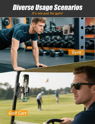 Miniatura 3 de Soporte magnético para teléfono de gimnasio: soporte magnético ajustable de 360 grados, accesorios de gimnasio para hombres y mujeres, compatible