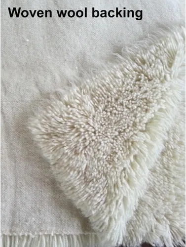 Miniatura 6 de Alfombras flokati elegantes de bajo perfil, todo el grosor con un pelo más bajo, 100% lana orgánica, alfombra lanuda de lana natural blanquecina