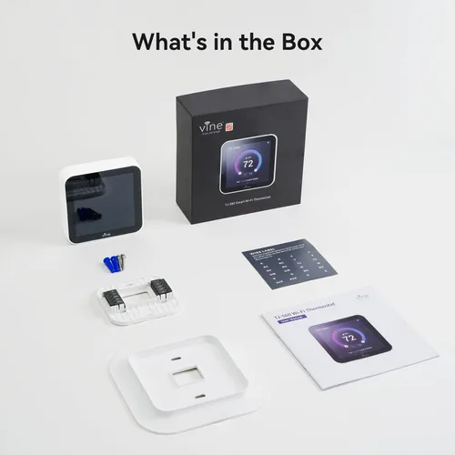 Miniatura 8 de Vine Termostato inteligente programable TJ-560 de 4 pulgadas con pantalla táctil completa para el hogar con control de aplicaciones, ahorro