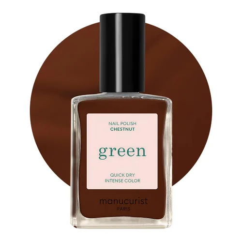 Manucurist Green - Esmalte de uñas de secado rápido, color castaño, esmalte de uñas marrón, sin 9 unidades, a base de plantas y vegano, no tóxico,