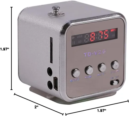 Miniatura 8 de FOSA Radio FM portátil y altavoz Bluetooth 5.0 2 en 1, altavoz digital música reproductor MP3/4/TF USB disco radio para exterior/interior, batería