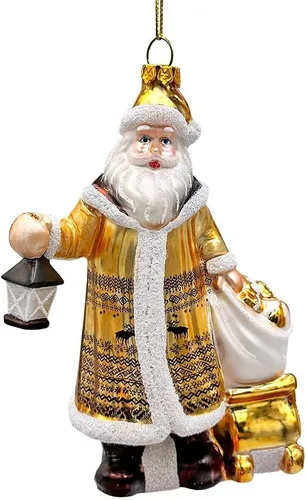 Miniatura 28 de Adorno de cristal soplado a mano de Papá Noel de safari aventurero, decoración navideña temática de viaje de explorador africano de la selva