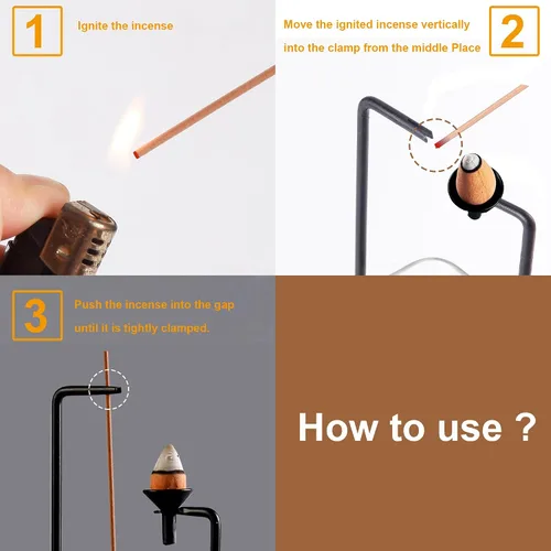 Miniatura 5 de Soporte de Incienso para Varillas y Quemador de Incienso para Juego de Incienso de Cono, Quemador de Incienso Invertido con Colector de Cenizas