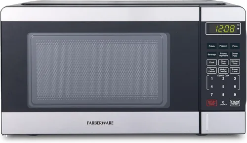 Farberware - Horno microondas de encimera de 0.7 pies cúbicos – 700 vatios de potencia, configuraciones de cocción automática, descongelación, fácil