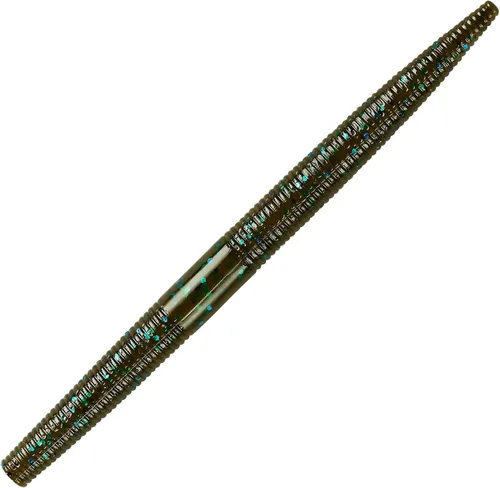 Miniatura 27 de Yum - Gusano de plástico blando Yum Dinger de 5 pulgadas, escamas azules y negras, 30